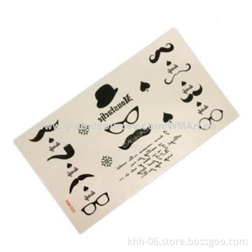 Black Sliver Gold Beard Glitter Face Sticker